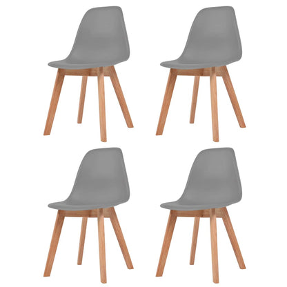 vidaXL Dining Chairs 4 pcs Grey Plastic - 51 x 82 x 46 cm