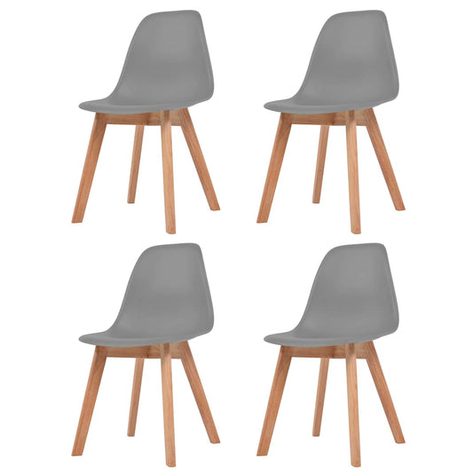 vidaXL Dining Chairs 4 pcs Grey Plastic - 51 x 82 x 46 cm