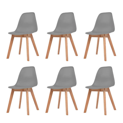 vidaXL Dining Chairs 6 pcs Grey Plastic - 51 x 82 x 46 cm
