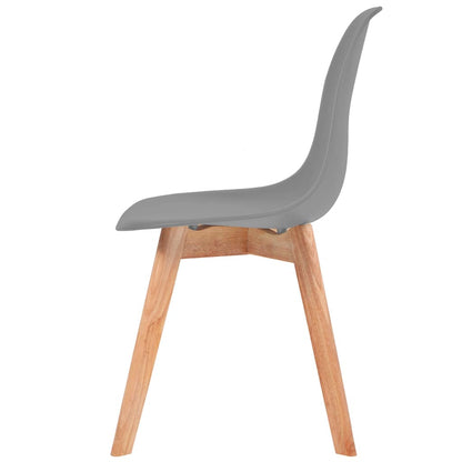 vidaXL Dining Chairs 6 pcs Grey Plastic - 51 x 82 x 46 cm
