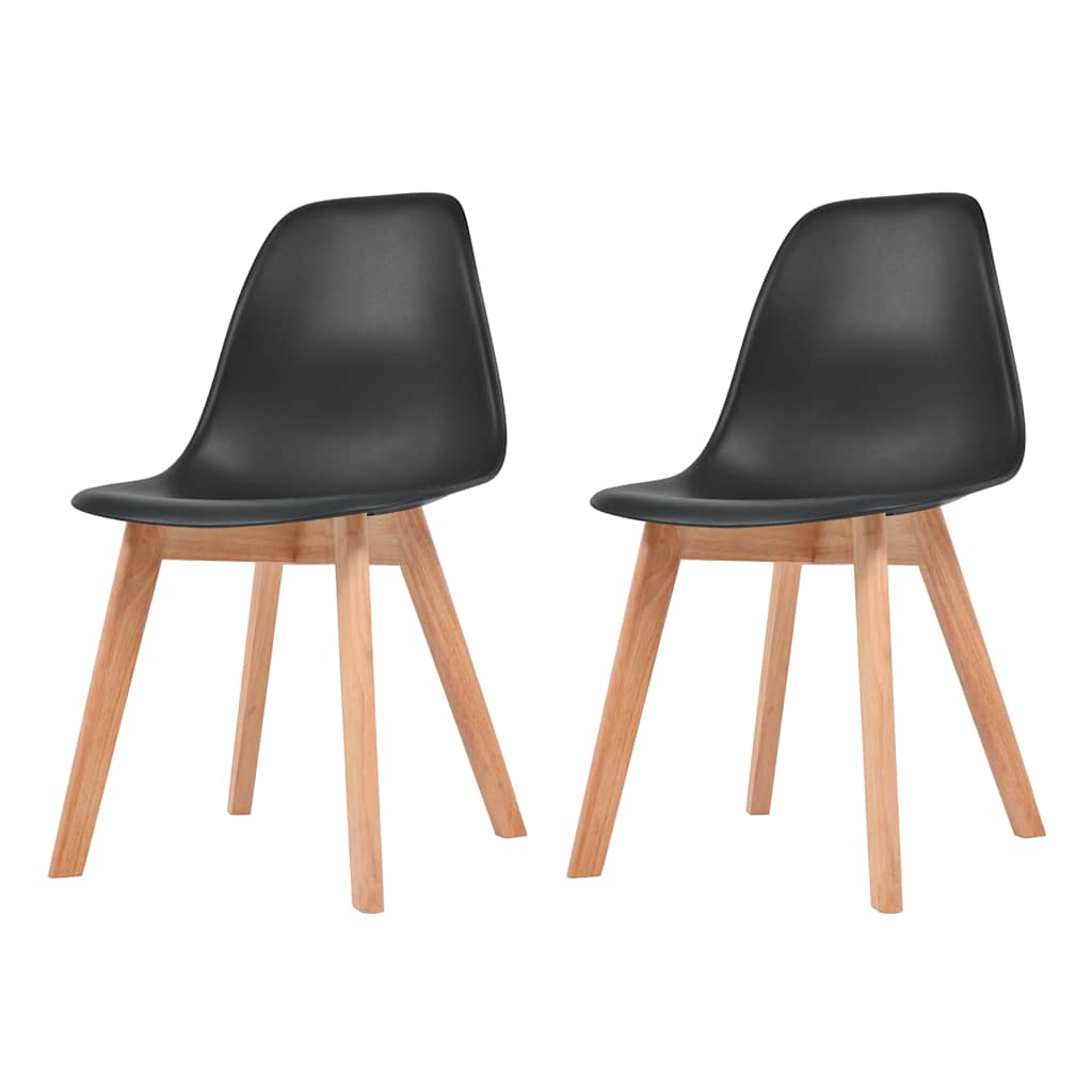 vidaXL Dining Chairs 2 pcs Black Plastic - 51 x 82 x 46 cm