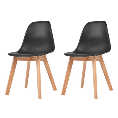vidaXL Dining Chairs 2 pcs Black Plastic - 51 x 82 x 46 cm