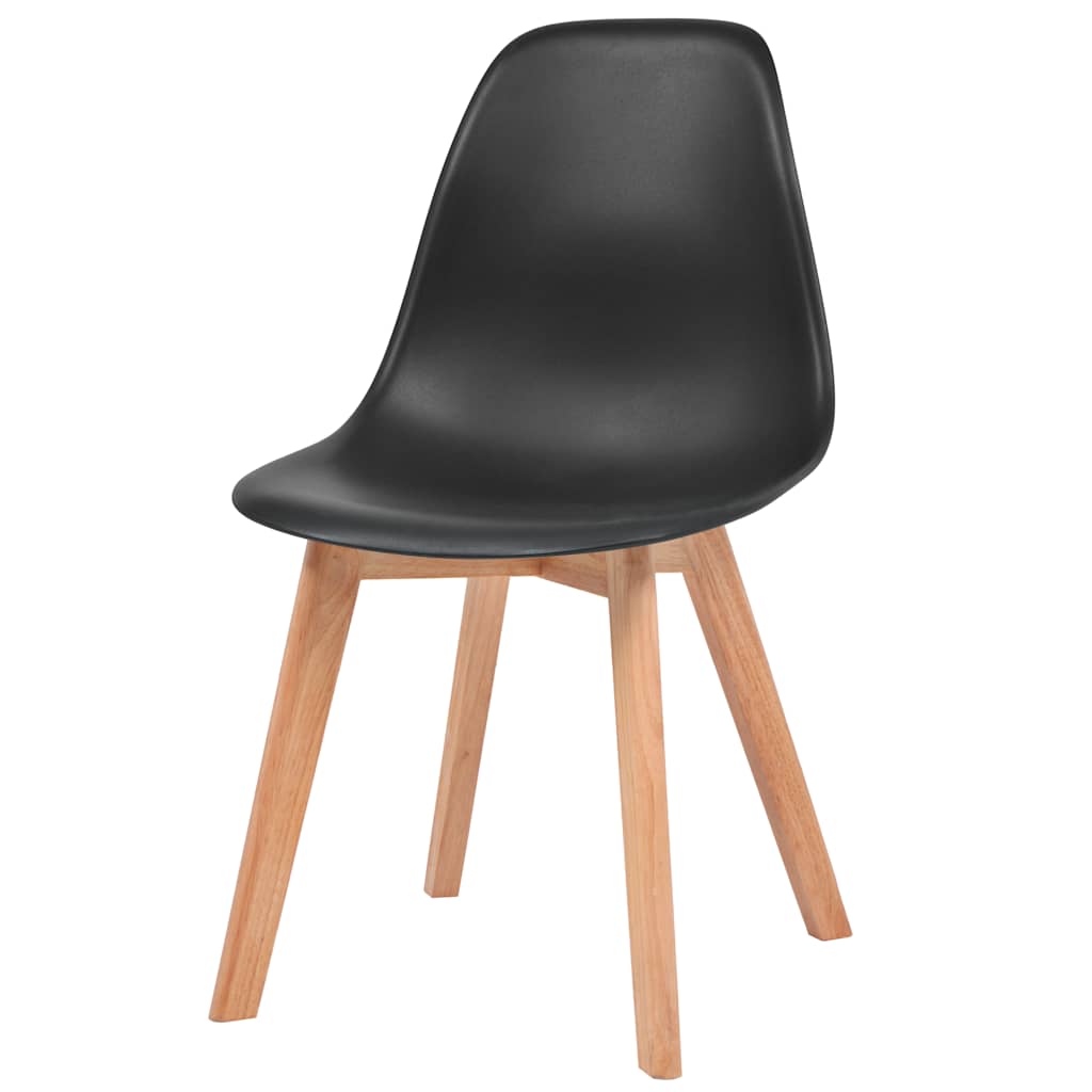vidaXL Dining Chairs 2 pcs Black Plastic - 51 x 82 x 46 cm