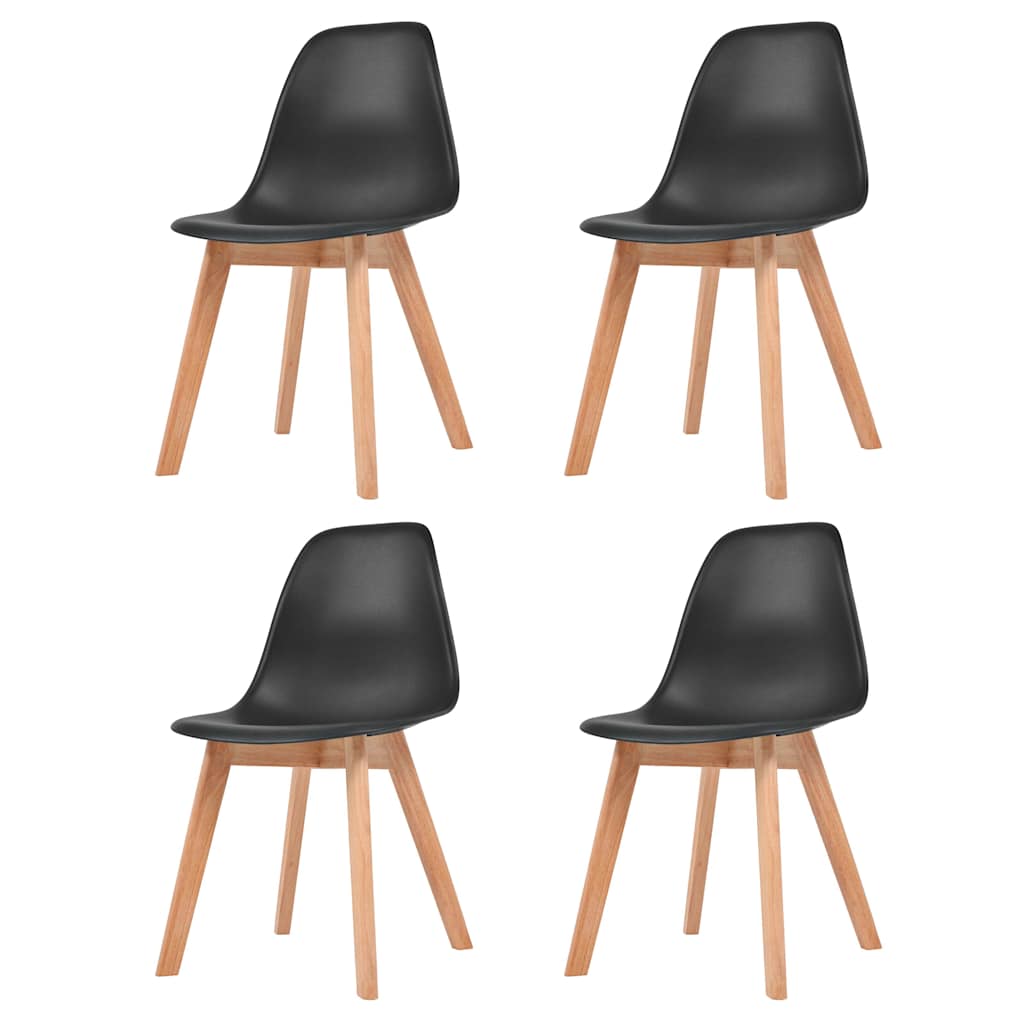 vidaXL Dining Chairs 4 pcs Black Plastic - 51 x 82 x 46 cm