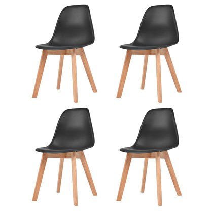 vidaXL Dining Chairs 4 pcs Black Plastic - 51 x 82 x 46 cm