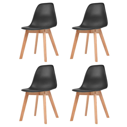 vidaXL Dining Chairs 4 pcs Black Plastic - 51 x 82 x 46 cm