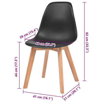 vidaXL Dining Chairs 4 pcs Black Plastic - 51 x 82 x 46 cm