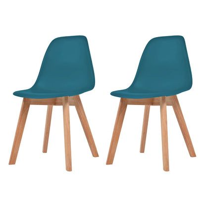 vidaXL Dining Chairs 2 pcs Turquoise Plastic - 51 x 82 x 46 cm