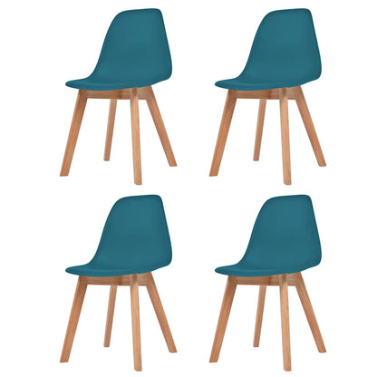 vidaXL Dining Chairs 4 pcs Turquoise Plastic - 51 x 82 x 46 cm