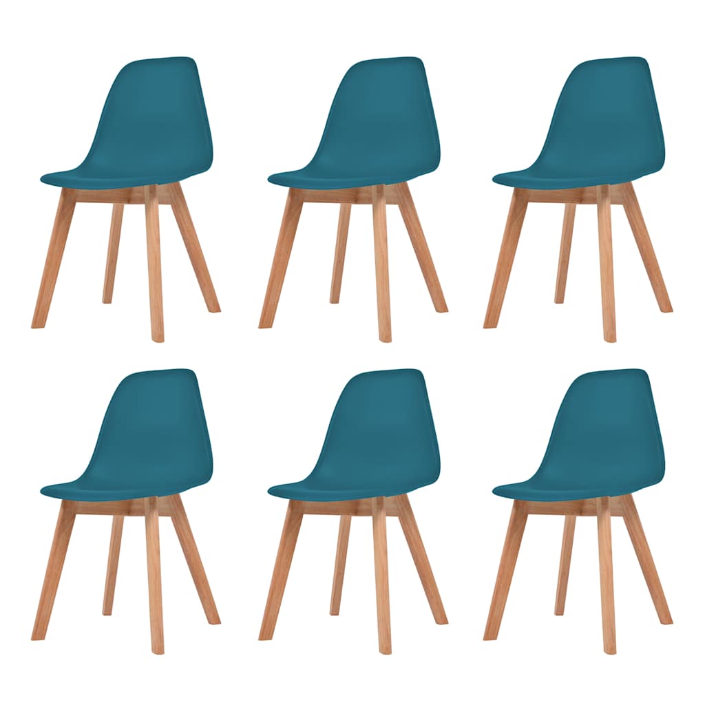 vidaXL Dining Chairs 6 pcs Turquoise Plastic - 51 x 82 x 46 cm