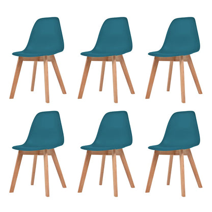 vidaXL Dining Chairs 6 pcs Turquoise Plastic - 51 x 82 x 46 cm