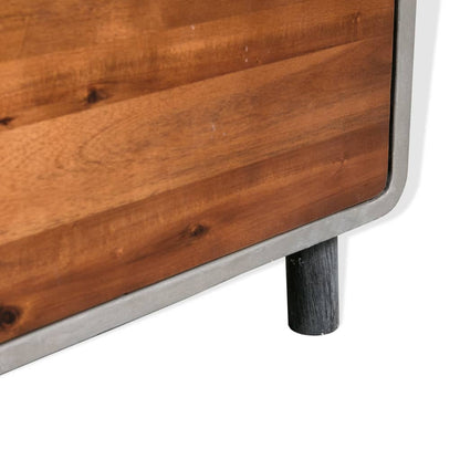 vidaXL Nightstand Concrete Solid Acacia Wood 40x30x50 cm - Grey