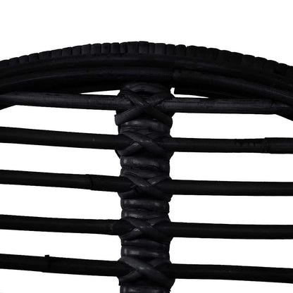 vidaXL Dining Chairs 2 pcs Black Natural Rattan - 48 x 61 x 85 cm