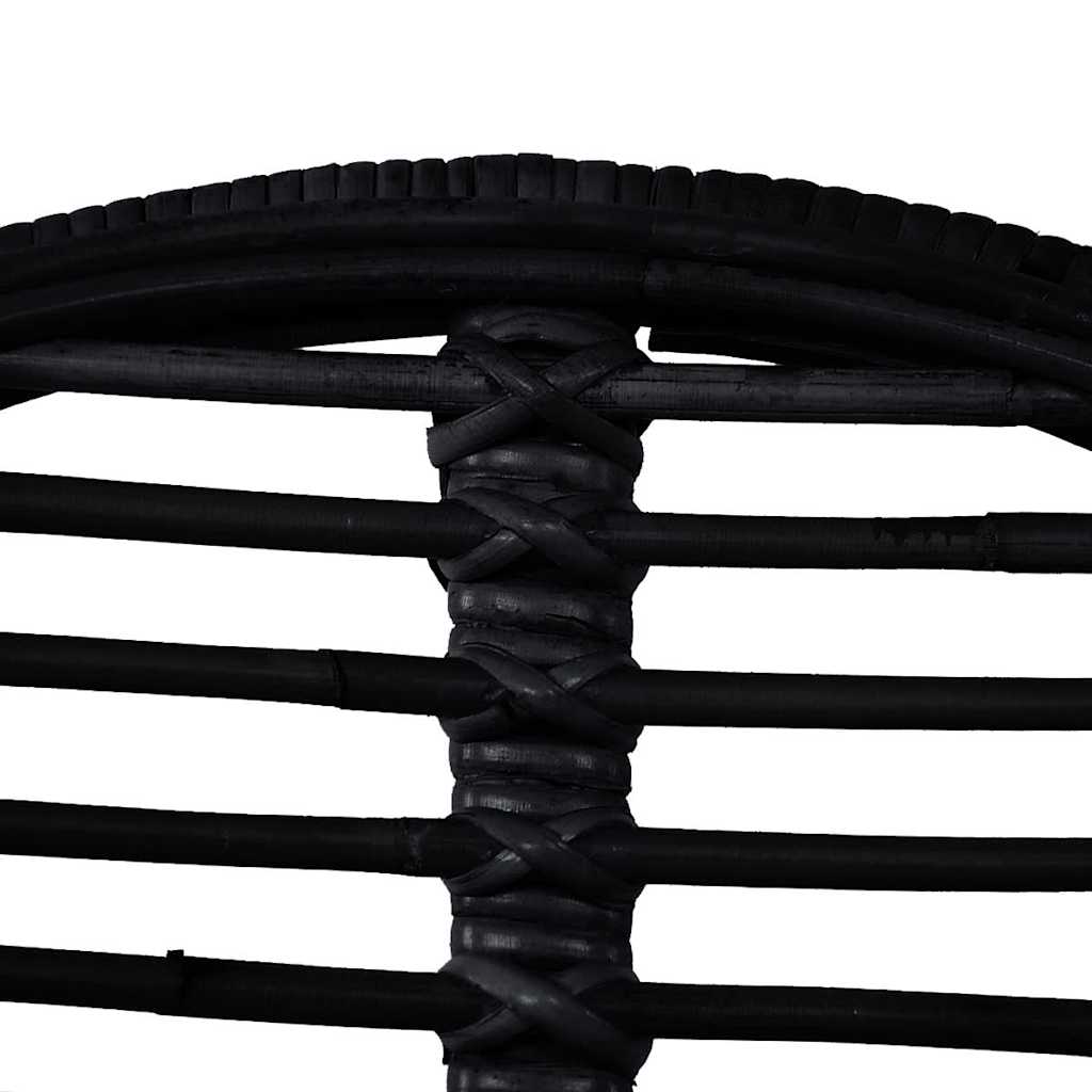 vidaXL Dining Chairs 4 pcs Black Natural Rattan - 48 x 61 x 85 cm