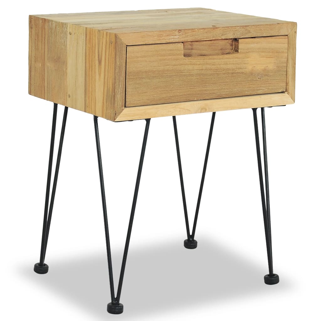 vidaXL Bedside Cabinet 40x30x50 cm Solid Teak - Brown