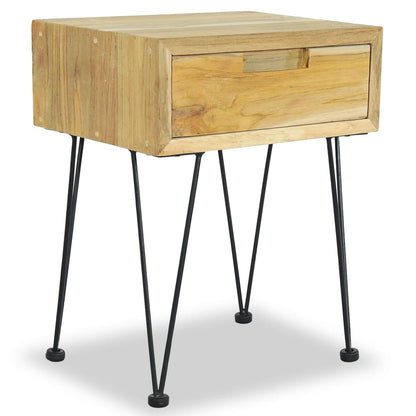 vidaXL Bedside Cabinet 40x30x50 cm Solid Teak - Brown