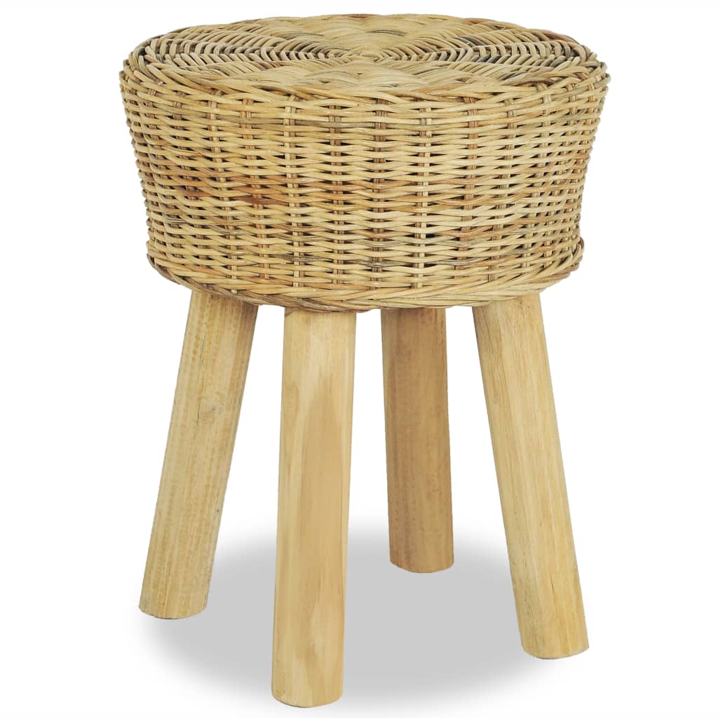 244578 vidaXL Bar Stool Natural Rattan - Brown - 35 x 45 x 35 cm