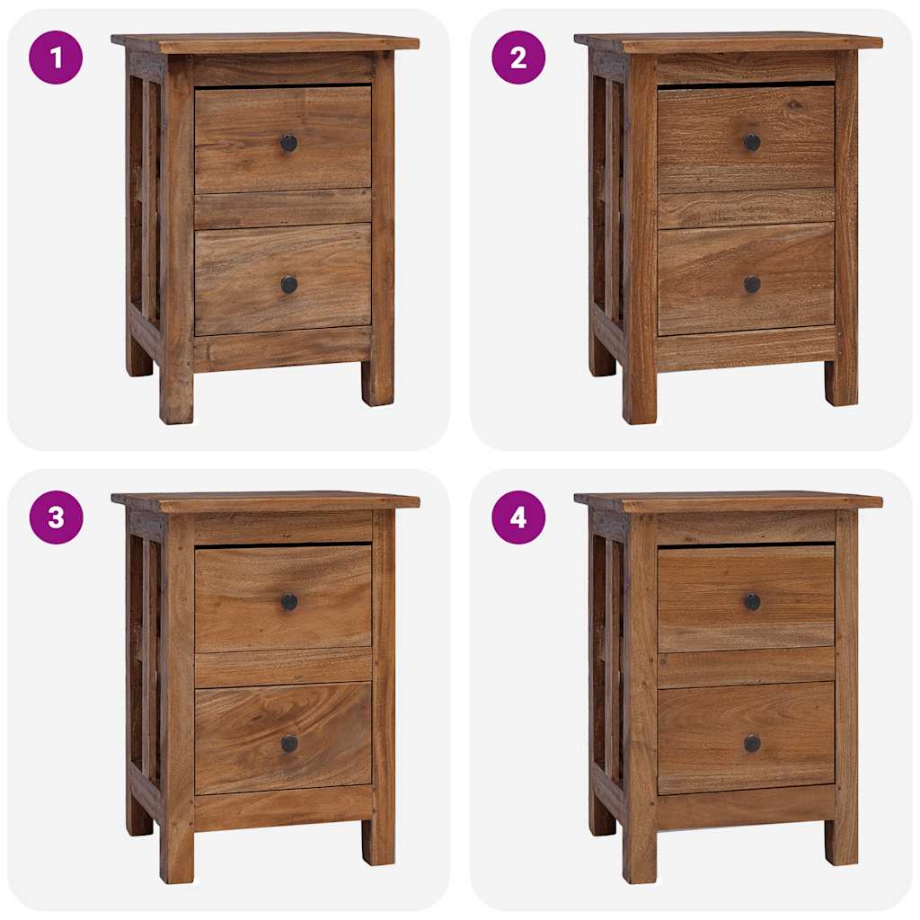 vidaXL Nightstand Solid Mahogany Wood 40x30x51 cm - Brown