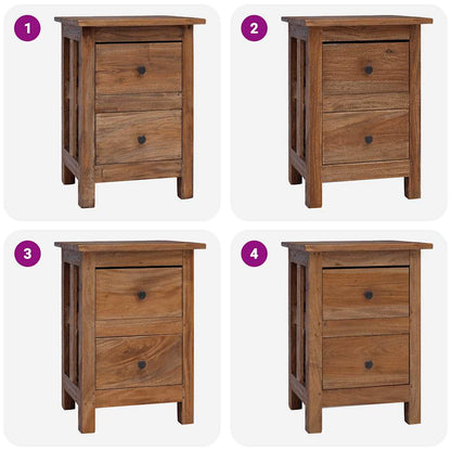 vidaXL Nightstand Solid Mahogany Wood 40x30x51 cm - Brown