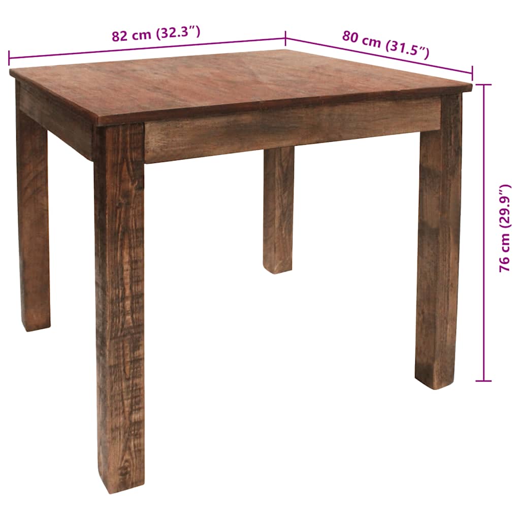 244495 vidaXL Dining Table Mixed Recycled Wood 82x80x76 cm - Brown