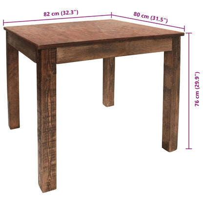 244495 vidaXL Dining Table Mixed Recycled Wood 82x80x76 cm - Brown