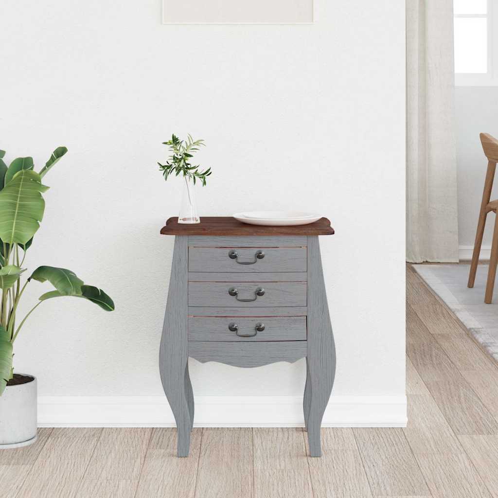 vidaXL Bedside Cabinet Solid Mahogany Wood 48x35x64 cm - Brown