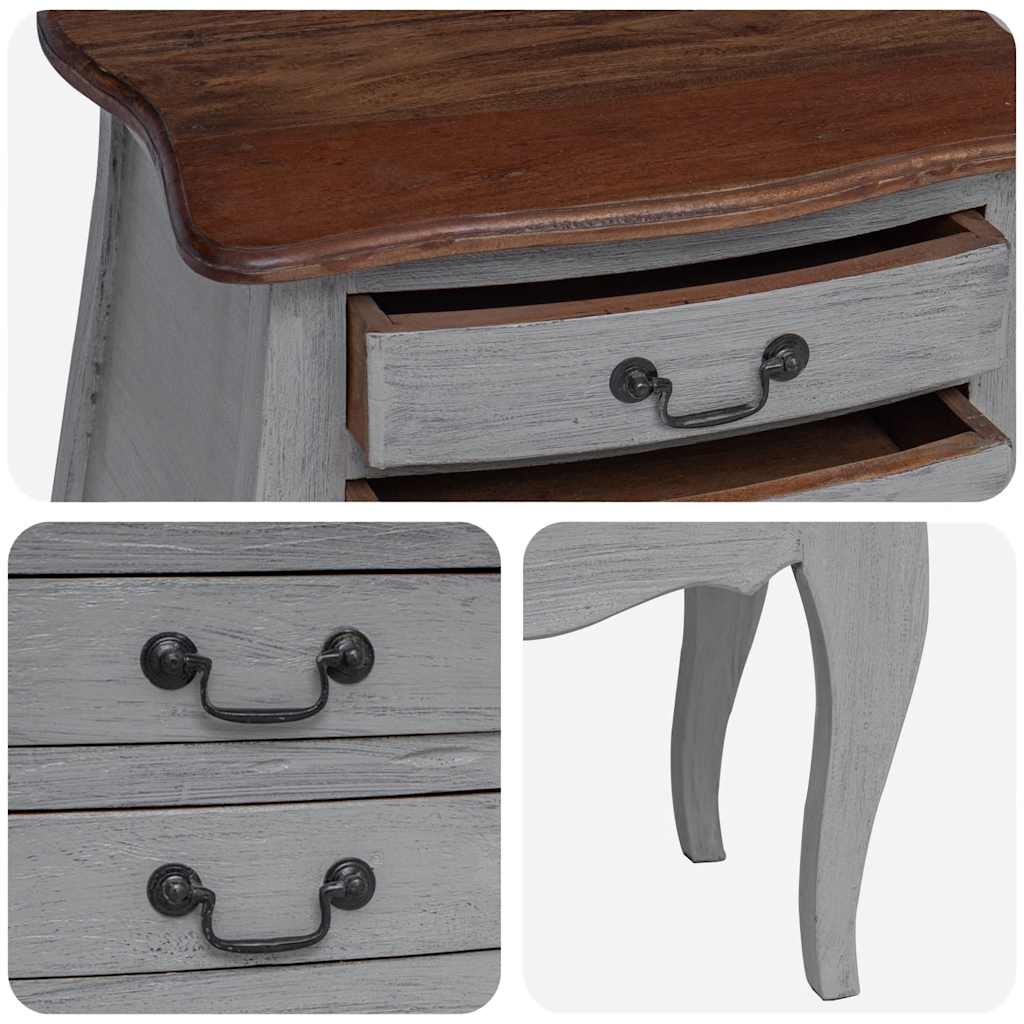 vidaXL Bedside Cabinet Solid Mahogany Wood 48x35x64 cm - Brown