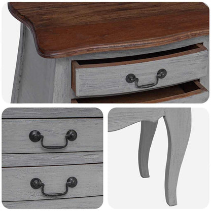 vidaXL Bedside Cabinet Solid Mahogany Wood 48x35x64 cm - Brown