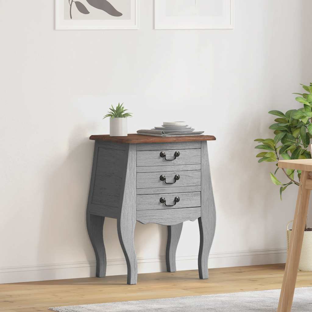 vidaXL Bedside Cabinet Solid Mahogany Wood 48x35x64 cm - Brown