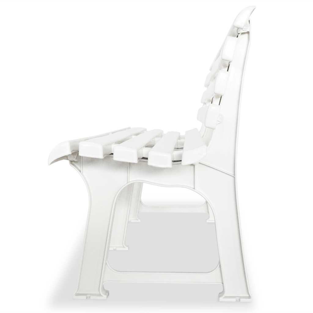 vidaXL Garden Bench 145.5 cm Plastic White