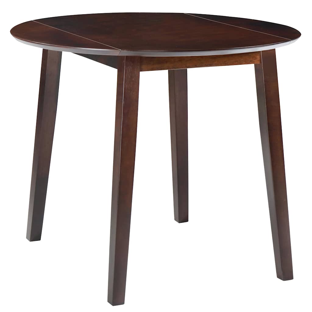245367 vidaXL Drop-leaf Dining Table Round MDF Brown - 90 x 75 x 90 cm