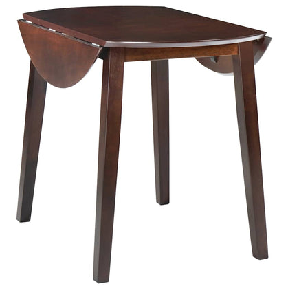 245367 vidaXL Drop-leaf Dining Table Round MDF Brown - 90 x 75 x 90 cm