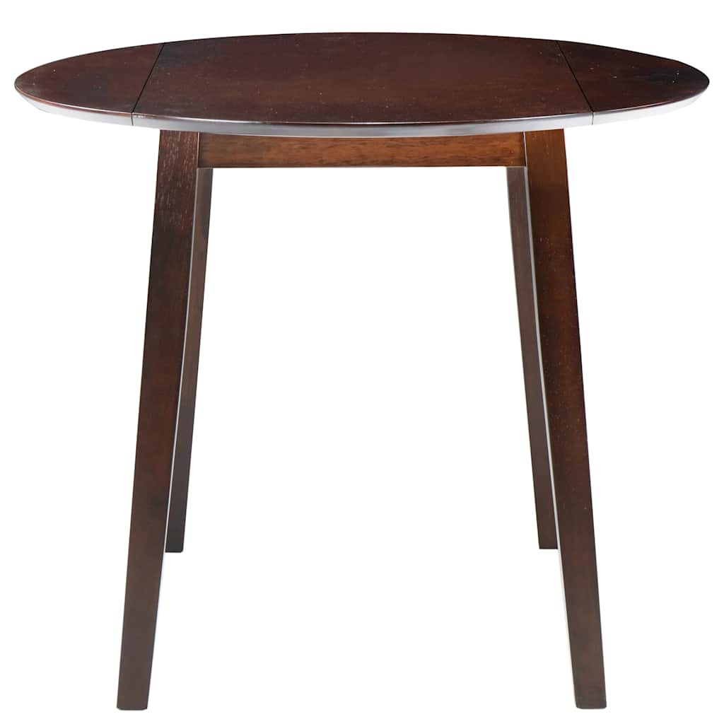 245367 vidaXL Drop-leaf Dining Table Round MDF Brown - 90 x 75 x 90 cm