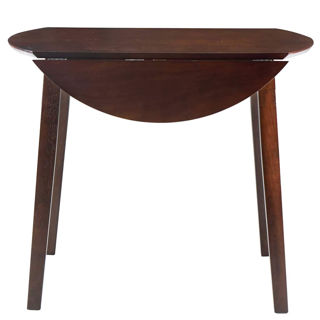 245367 vidaXL Drop-leaf Dining Table Round MDF Brown - 90 x 75 x 90 cm