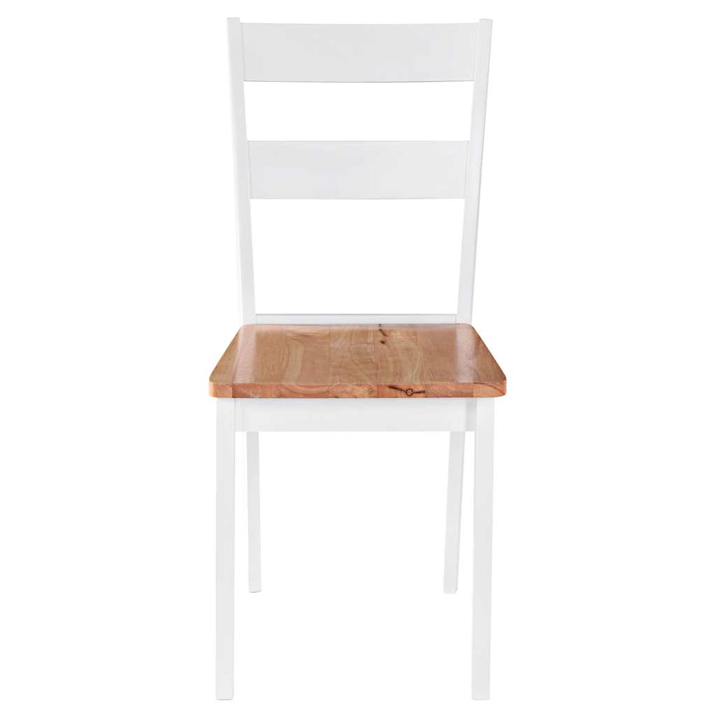 vidaXL Dining Chairs 2 pcs White Solid Rubber Wood - 40.5 x 48 x 89 cm