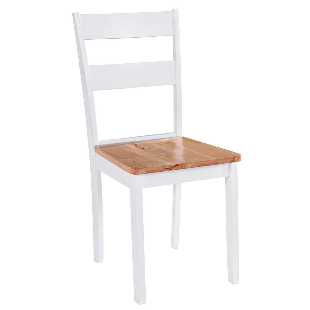 vidaXL Dining Chairs 2 pcs White Solid Rubber Wood - 40.5 x 48 x 89 cm