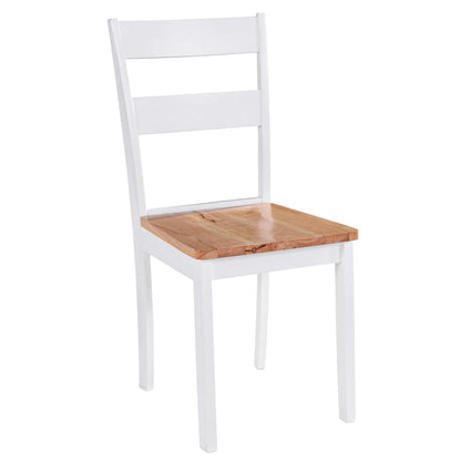 vidaXL Dining Chairs 2 pcs White Solid Rubber Wood - 40.5 x 48 x 89 cm