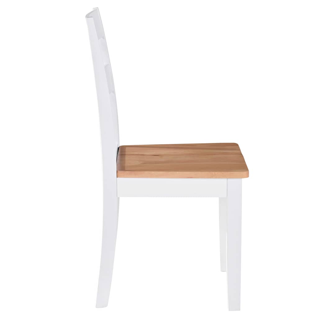 vidaXL Dining Chairs 2 pcs White Solid Rubber Wood - 40.5 x 48 x 89 cm
