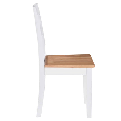 vidaXL Dining Chairs 2 pcs White Solid Rubber Wood - 40.5 x 48 x 89 cm