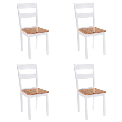 vidaXL Dining Chairs 4 pcs White Solid Rubber Wood - 40.5 x 48 x 89 cm