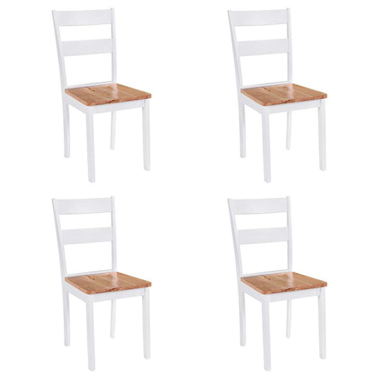 vidaXL Dining Chairs 4 pcs White Solid Rubber Wood - 40.5 x 48 x 89 cm