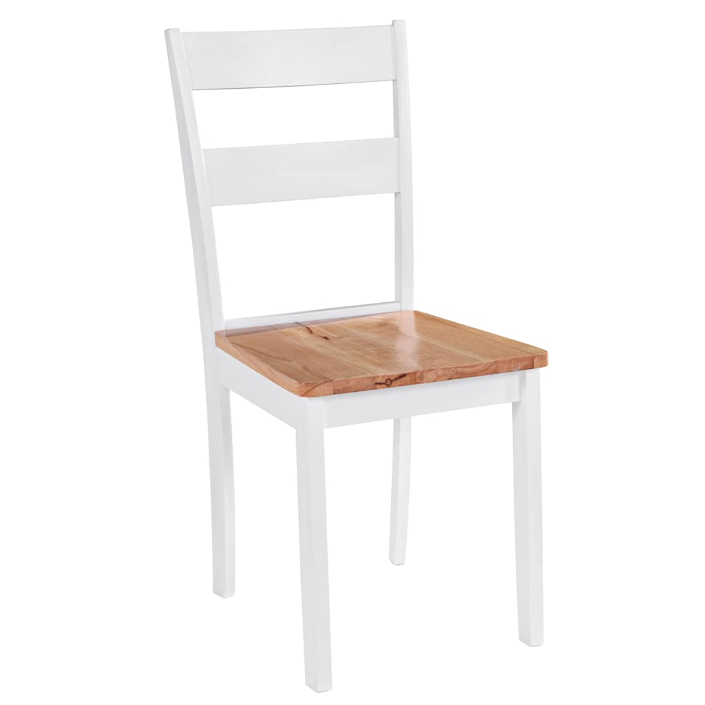 vidaXL Dining Chairs 4 pcs White Solid Rubber Wood - 40.5 x 48 x 89 cm