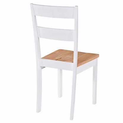 vidaXL Dining Chairs 4 pcs White Solid Rubber Wood - 40.5 x 48 x 89 cm