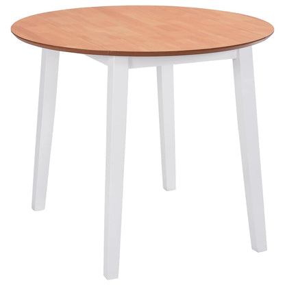 245370 vidaXL Drop-leaf Dining Table Round MDF White - 90 x 75 x 90 cm