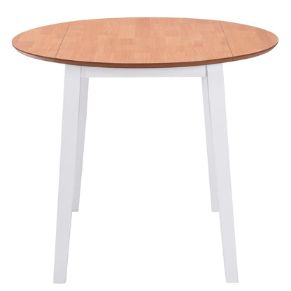 245370 vidaXL Drop-leaf Dining Table Round MDF White - 90 x 75 x 90 cm