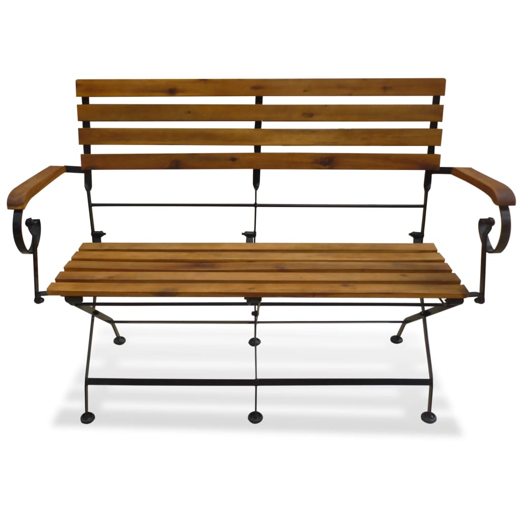 vidaXL Folding Garden Bench 112 cm Solid Acacia Wood - Brown