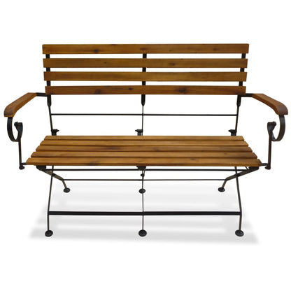 vidaXL Folding Garden Bench 112 cm Solid Acacia Wood - Brown