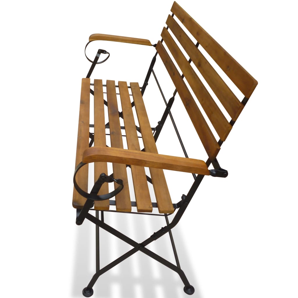 vidaXL Folding Garden Bench 112 cm Solid Acacia Wood - Brown