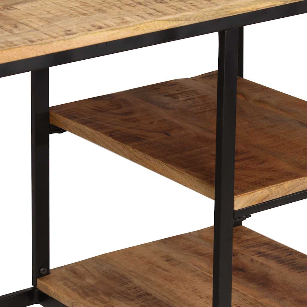 245261 vidaXL Desk with Folding Stool Solid Mango Wood 115x50x76 cm - Brown