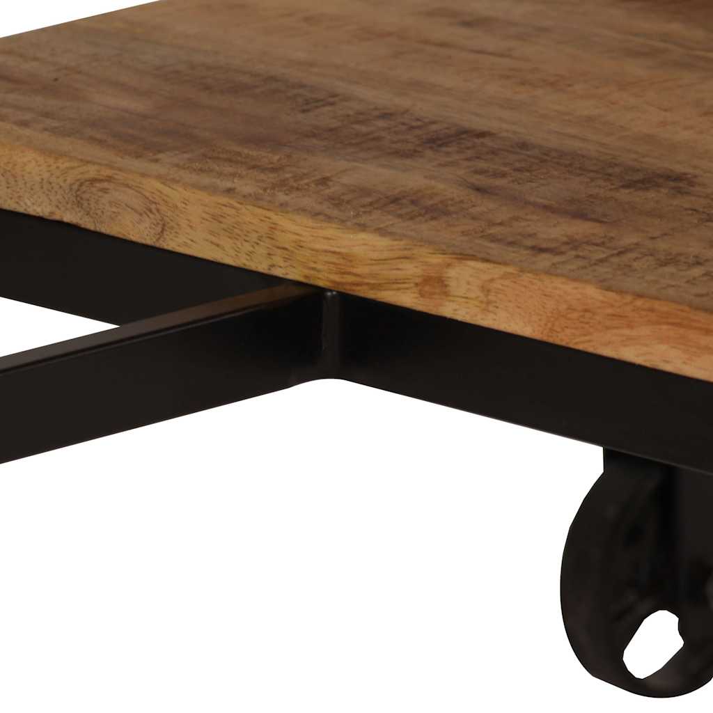 245261 vidaXL Desk with Folding Stool Solid Mango Wood 115x50x76 cm - Brown